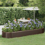 Garden Raised Bed Galvanised Steel 322x100x36 cm Brown 319000