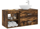 Bathroom Furniture Set 2 pcs Smoked Oak Engineered Wood 3403868