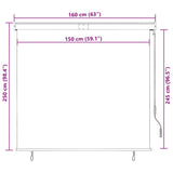 Outdoor Roller Blind 160x250 cm Blue and White 145973