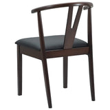 Dining Chair 2 pcs Light Brown and Black Solid Rubber Wood 42020403