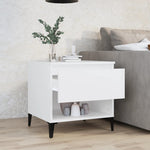 ZNTS Side Table White 50x46x50 cm Engineered Wood 819548