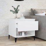 ZNTS Side Table White 50x46x50 cm Engineered Wood 819548