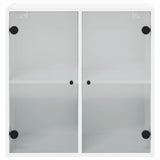 Wall Cabinet with Glass Doors White 68x37x68.5 cm 836490