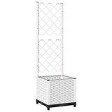 Garden Planter with Trellis White 40x40x136 cm PP 153280