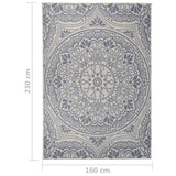 Outdoor Flatweave Rug 160x230 cm Blue Pattern 340832