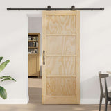 Sliding Door Manual ORKDAL Natural and black 83 x 202 cm 3333476