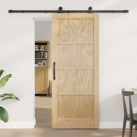 Sliding Door Manual ORKDAL Natural and black 83 x 202 cm 3333476