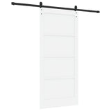 Sliding Door 93 x 202 cm Engineered Wood White and Black 3449987