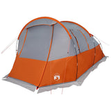 Camping Tent Tunnel 4-Person Grey and Orange Waterproof 94633