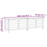 Garden Storage Box Anthracite 198.5x50x56.5 cm Solid Wood Fir 364762