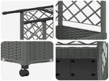Raised Bed with Trellis and Roof Light Grey 124 x 40 x 127 cm 3423036