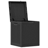 Garden Storage Box 90L Black PP Rattan 151227