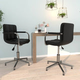 Swivel Dining Chairs 2 pcs Black Faux Leather 334760