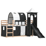 Bunk Bed without Mattress with Slide White and Black 90x190 cm Single 3284179
