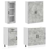 Kitchen Unit LUCCA 8 pcs Concrete Grey Engineered Wood 3438404