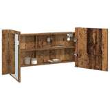 LED Mirror Cabinet Old Wood 100 x 12 x 45 cm Engineered Wood 875042