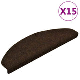 Stair Mats Self-adhesive 15 pcs 65x21x4 cm Brown Half Round Large 322351