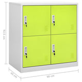 Locker Cabinets 2 pcs Light Grey and Green 90x45x92.5 cm Steel 3095226