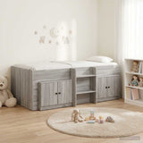 Loft Bed Frame with Cabinet 3 pcs Grey Sonoma Engineered Wood 3423387