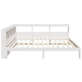 ZNTS Bookcase Bed without Mattress White 140x190 cm Solid Wood Pine 3324330