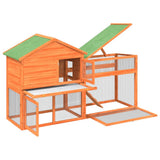 Rabbit Hutch Brown 185.5x60.5x109.5 cm Solid Wood Pine 172276