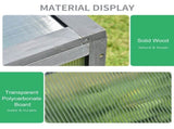 Wooden Cold Frame, Small Polycarbonate Greenhouse for Plants with Openable & Tilted Top Cover, Grey, T3398P328420