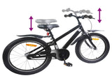 Kids Bike 22 Inches for 7-12 Years Old Black 42009348