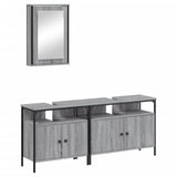 3 Piece Bathroom Furniture Set Grey Sonoma Engineered Wood 3214788