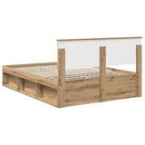 Bed Frame Artisian Oak 135 x 190 cm Solid Pine Wood 3410617