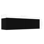 ZNTS TV Cabinet Black 120x30x30 cm Engineered Wood 801491