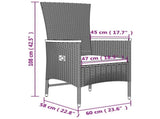 3 Piece Garden Lounge Set Grey Poly Rattan&Solid Wood Acacia 3157667