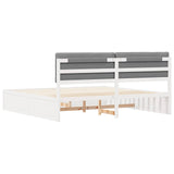 Bed Frame with Upholstered Headboard Light Grey 200 x 200 cm 3398213