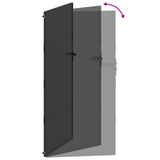 Garden Gate with Lock Black 110 x 180 cm Powder-Coated Steel 42015912