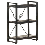 Bookcase Black Solid Mango Wood Medium Shelving Bookcase 320626