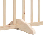 Dog Gate with Door Foldable 15 Panels 750 cm Poplar Wood 3155699