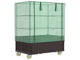 Raised Bed with Cover and Wheels Rattan Look 80x50x182 cm 4015808