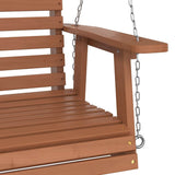 Garden Swing Chair with Metal Chains Brown Solid Wood Fir 4008979