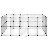 36-Panel Pet Cage with Door Black 35x35 cm Steel 3114039