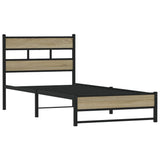 Metal Bed Frame without Mattress Sonoma Oak 107x203 cm 4017268