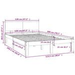 Bed Frame without Mattress Solid Wood Pine 120x200cm 810490