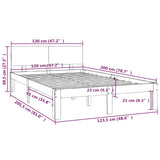 Bed Frame without Mattress Solid Wood Pine 120x200cm 810490
