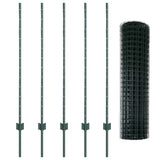 Fence with Posts Green 1.2 x 10 m Steel 3336000