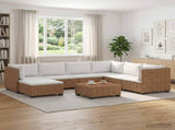 8 pcs Rattan Lounge Set with Cushions GENDT Natural Rattan 3429862