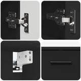 Bathroom Furniture Set 2 pcs Black Engineered Wood and Metal 3393014