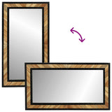 Mirror Black and Brown 90 x 2 x 50 cm Solid Wood Acacia 374118