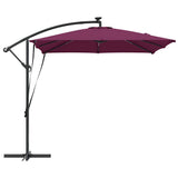 Umbrella with LED Strip Lights Bordeaux Red 249 x 249 x 250 cm 42003405