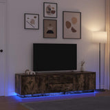 TV Cabinet with LED Lights Smoked Oak 193.5x41x50 cm 3328439