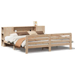 ZNTS Bed Frame without Mattress 200x200 cm Solid Wood Pine 3309890