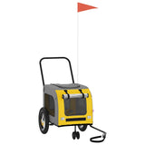Pet Bike Trailer Yellow and Grey 54.5 x 120 x 161 cm 93847