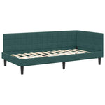 Corner Bed Frame with Headboard Dark green 100 x 200 cm Velvet 42016440